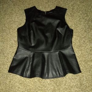 Peplum Leather Top